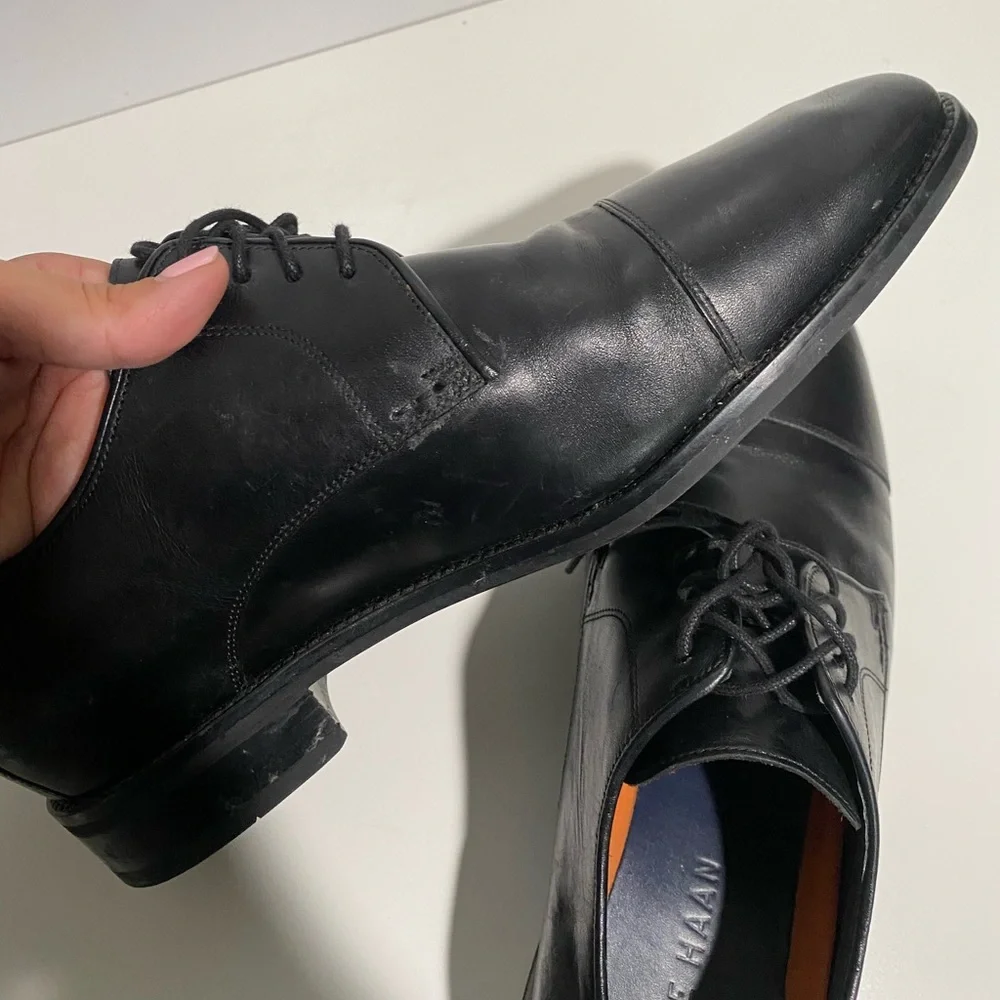 C11630 COLE HAAN‎ MEN'S LENOX HILL CAP TOE OXFORD SIZE 10 WIDE BLACK Classic